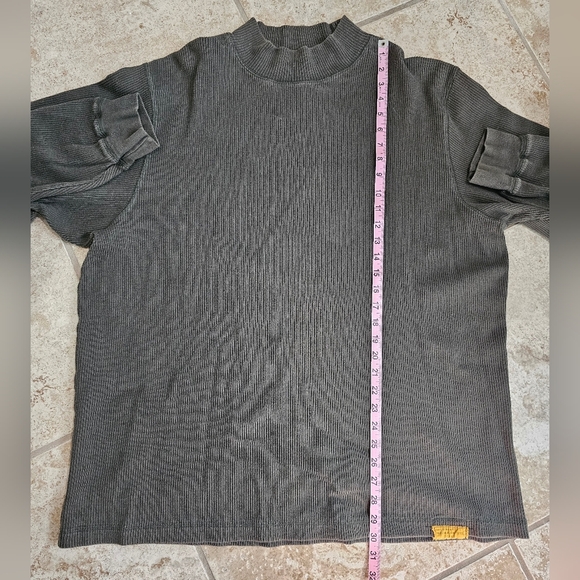 American Eagle Outfitters XL Green Ribbed Mock Neck Cotton Sweater 90s Grunge - Picture 6 of 6
